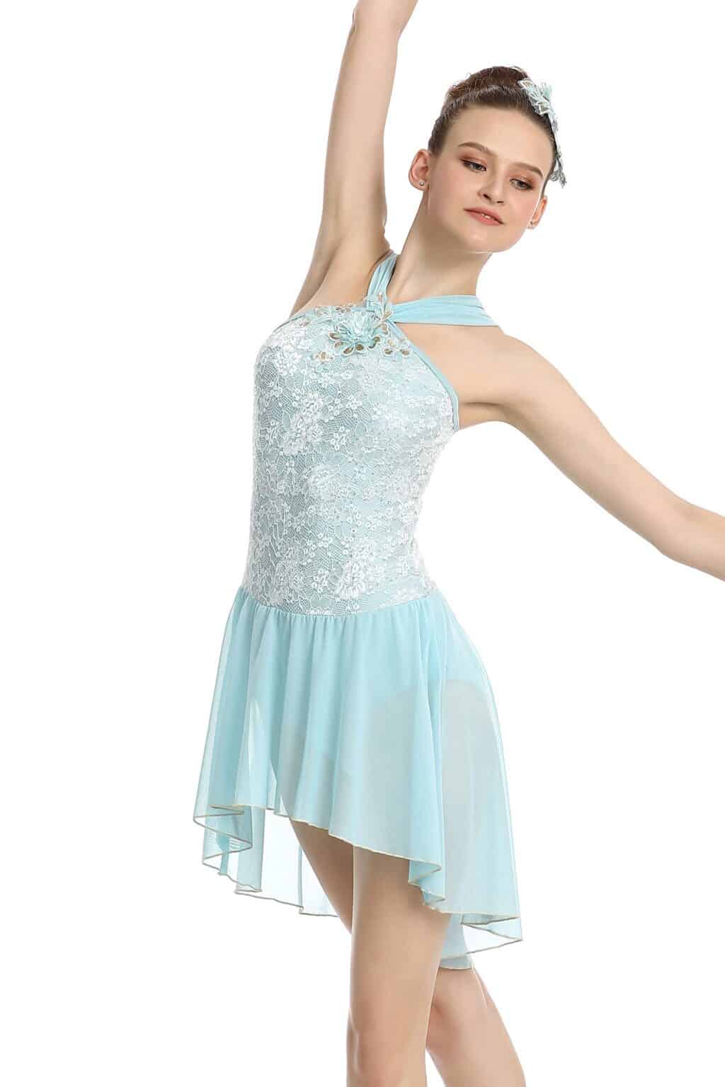 Contemporary and Lyrical Dancewear- lace and glitter costume